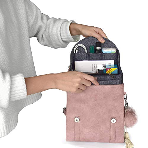 VANCORE Felt Backpack Insert Organizer for Rucksack Handbag Travel Shoulder Bag (Black,Large) - color: Black, size: Large