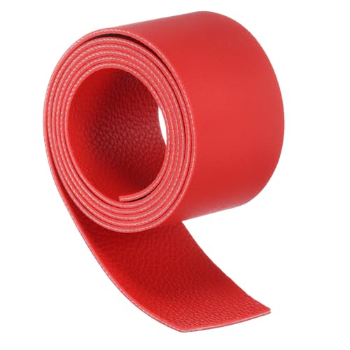 uxcell Leather Straps, 1.6 Inch Wide 39 Inch Long Soft Flat Leather Strips Cord for Craft Projects Tooling Belt Bag Making, Red - color: Red, size: 1.6 Inch Wide 39 Inch Long