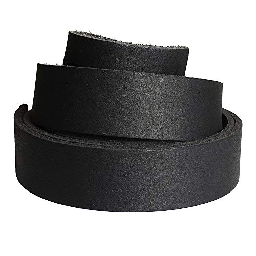 (TM) Genuine Leather Strap Leather Strip 1 Inch Wide and 72 Inches Long, Black - color: Black, size: 1inches_2yards