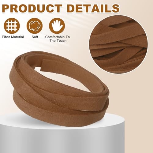 uxcell 10Pcs 1 Yard 10mm Wide Flat Leather String Cord, 1.4mm Thick Craft Suede Strap Braiding Lacing Strips Rope for DIY Leather Crafts Necklace Bracelet Collars Belts, Light Brown - color: Light Brown