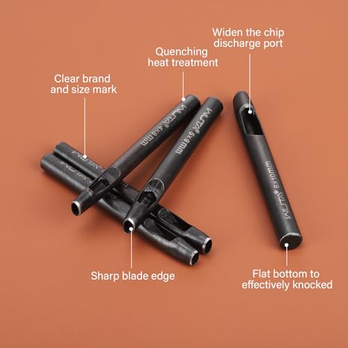 WUTA Oval Leather Hole Punch Set,Carbon Steel Belt Hole Puncher for Leather, Hand Punching Tool for Leathercraft Working (3 * 5mm,1pc) - size: 3×5mm (1 pc)