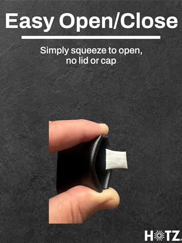 HOTZ Pouch Case for Zyn & Nectr, Discreet Small Pocket Travel Container | Holds 7 pouches, a soft squeeze top and slim can alternative, gift for him, 2 pack - color: Black
