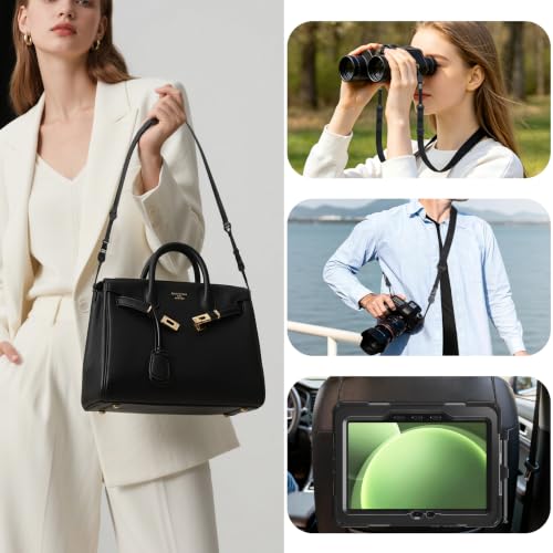 TIMISM Universal Replacement Shoulder Strap with Thicker Lanyard, Black | 59” Adjustable Removable Crossbody Strap, Sturdy Nylon Strap for Tablet iPad Case, Camera, Messenger Bag - size: 1 Strap with Thick Connector