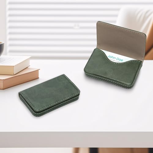 AI-DEE RFID Blocking Wallet - Minimalist Leather Business Credit Card Holder (12-Green) - color: 12-Green