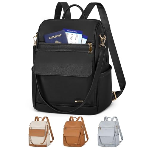 NUBILY Backpack Purse for Women Leather Anti-Theft Mini Backpack Fashion Designer Handbag Convertible Travel Bag Ladies Shoulder Bags, Black - color: Black