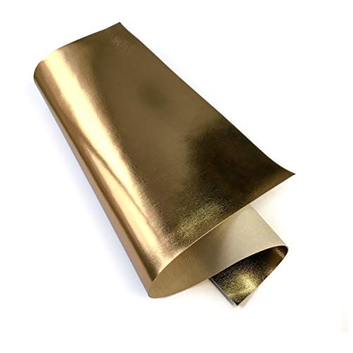 Real Dark Gold Metallic Leather: Genuine Shiny Leather with Metallic Top for Sewing, Crafting and Jewelry Making (Dark Gold, 12x12In/ 30x30cm) - color: Dark Gold, size: 12x12In/ 30x30cm