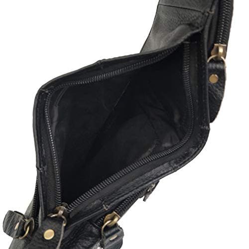 Leather Sling Bag Crossbody Backpack for Men Women Travel Outdoor Sports Hiking Camping Shoulder Chest Day Pack Daypack - color: #02black(s)
