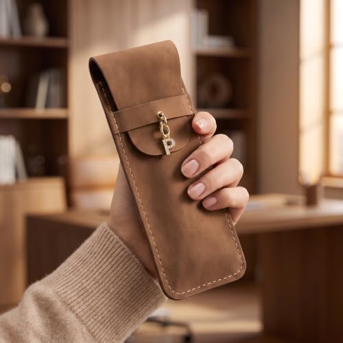 Personalized Initial PU Suede Pen Pouch - Office and Professional Storage Accessory, Ideal Gift for Coworkers (P) - color: P