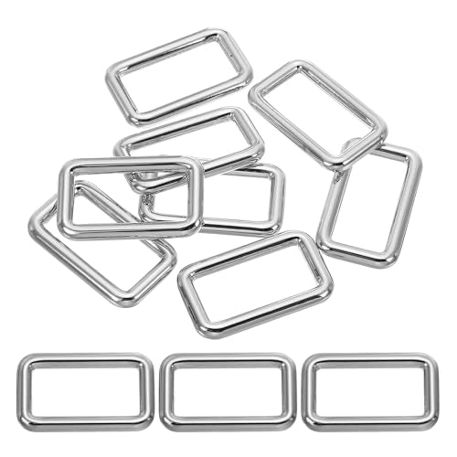 PATIKIL Flat Metal Rectangle Rings, Square Loop Webbing Belt Buckle for Strap Keeper Leathercraft Bag Belt DIY Purse Making - color: Silver, size: 3/4" / 19mm