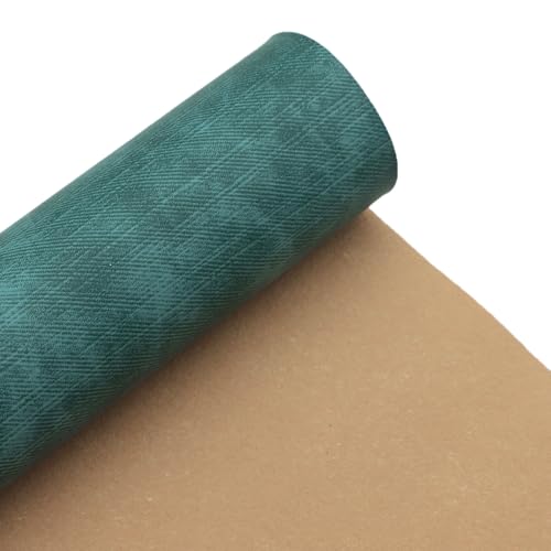 David accessories Smooth Imitation Faux Leather Sheet 1 Pc 11" x 55" (30x140cm) Printed Faux Leather Fabric Sheet for DIY Bows Earrings Making Crafts (Imitation Denim-Green) - color: Imitation Denim-green