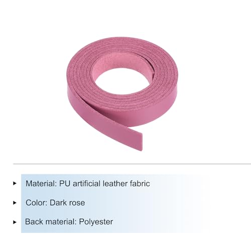 MECCANIXITY Leather Straps Strip Belt 1.2cm(0.5" Width) 100cm(40" Length) Leather Strips String Dark Pink for DIY Craft, Jewelry, Key Chains - color: Dark Pink, size: 1.2cm x 100cm
