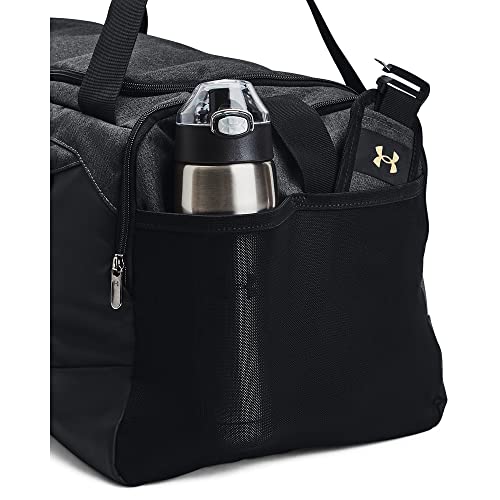 Under Armour Undeniable 5.0 Duffle - color: Black Medium Heather (002)/Metallic Gold, size: Small (40L)