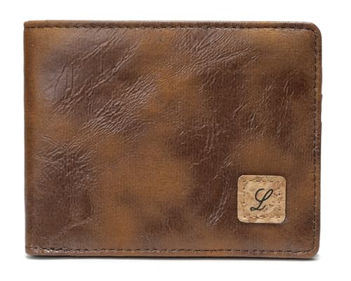 Lanyani Minimalist Fabric Wallet Bifold RFID Blocking - color: Z-Brown