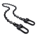 Metal Flat O Link Purse Chain Strap - color: Matte Black, size: 16''