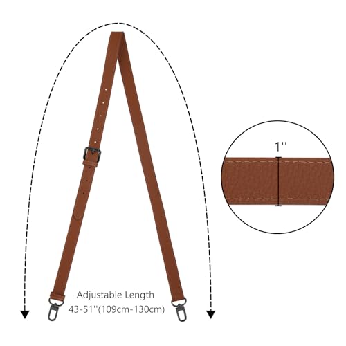 IBWell Genuine Leather Strap Replacement Crossbody Adjustable with Shoulder Strap Pads for Travel Duffel Bags - color: Brown-gun Buckle