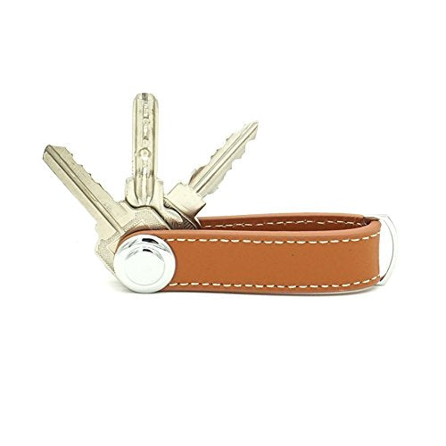 Compact Key Holder - Stylish & Practical Pocket Key Organizer With Secure Locking Mechanism. (Brown) - color: Brown