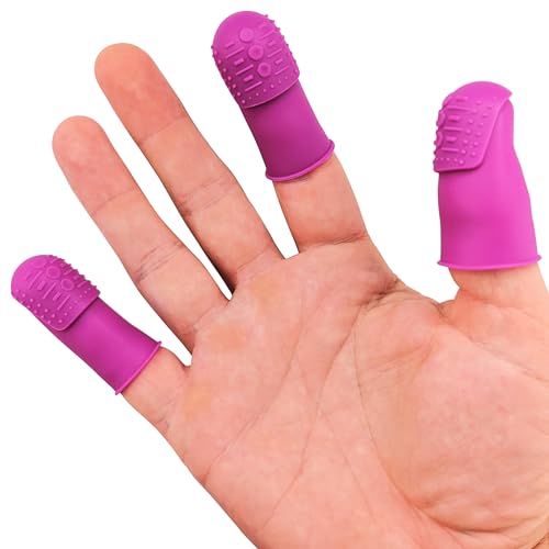 Comfortable Soft Thimble | THIK-Grip Edition | Small (1) - Medium (1) - Large (1) | Set of Large Sturdy Sewing Needles with Holder (1) - color: 3-Pack - THIK-Grip Thimbles, size: Small - Medium - Large