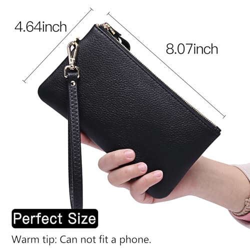 GOIACII Wallets for Women RFID Blocking Ultra Slim Real Leather Credit Card Holder Clutch - color: 1-2020-black