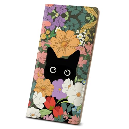 Womens Wallet, Rfid Wallets for Women,Slim Thin Credit Card Holder Organizer Purse,PU Leather Cute Long Bifold Clutch Cash Wallet with Zipper Coin Pocket,Ladies Gift,Flowers and Cats 1 - color: Flowers and Cats 1