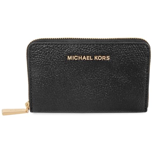 Michael Kors Women's Jet Set Small Zip Around Card Case, Gold-Tone Hardware/Black, One Size - color: Gold-tone Hardware/Black