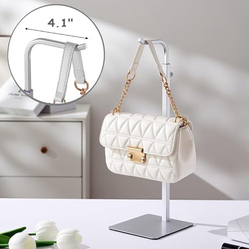 3-Pack Adjustable Tabletop Purse & Banner Display Stands, Silver | Tabletop hook holders display handbags, wreaths and banners in closets, retail stores and vendor booths. - color: Silver