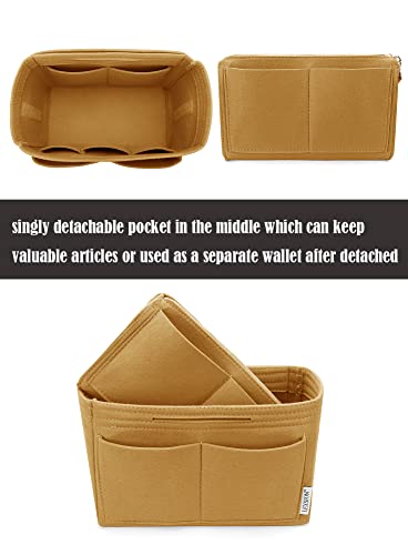LEXSION Felt Purse Organizer Insert, Tote Bag Shaper Dividers with 5 Sizes - color: Brown, size: Slender Medium