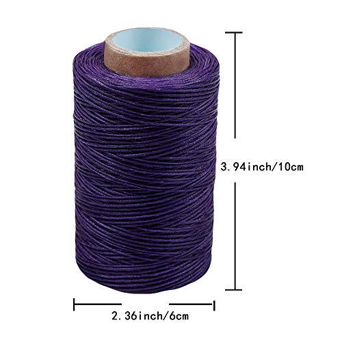 284Yards Leather Sewing Thread Waxed, Waxed Polyester Cord, Wax String - color: Dark Purple