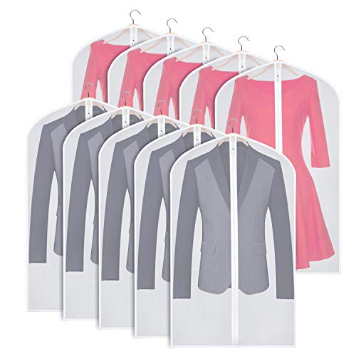Zilink Clear Garment Bags Suit Bag for Closet Storage 43 in, 10 Pack - size: 43"-10pcs