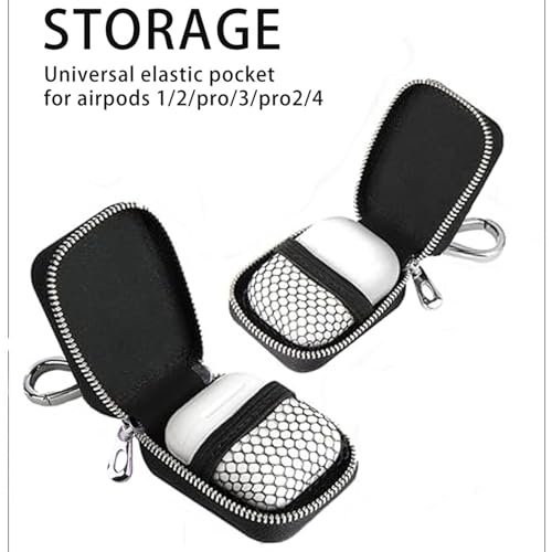 Earbud Case, Headphone Storage Case with Keychain EB-1 Lattice Black - color: Cable Lattice Black