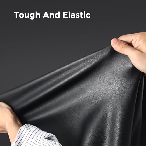 Marine Vinyl Upholstery - Faux Leather Sheets PU Material 1.2mm Thickness Soft and Apply to Outdoor Boat Automotive DIY Sell By Yard(Black 5Y) - color: Black, size: 5Y(54x180inch)