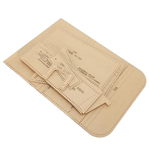 9Pcs Clear Acrylic Wallet Pattern Stencil Template Set, Precise DIY Leather Craft Tool with Protective Paper, Easy to Use and Store, for Handmade Bag Making