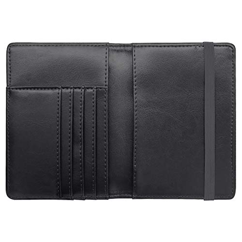 Coco Rossi Passport Holder Cover RFID Cute Slim Travel Wallet Women | Travel Essentials, Passport Book Holders, Passport Cover Case, PU Leather, Thin Card Holder, Spliced Design, Black Flower - color: Black Flower