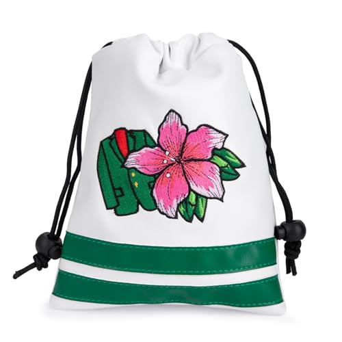 WTLJQQY Golf Valuables Pouch PU Leather Tee Pouch Ball Bag with Drawstrings | Portable Golf Accessories