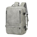 40L Travel Backpack for Men, Carry On Backpack Flight Approved, Grey | PU Leather, Flight Approved, Laptop Sleeve, Expandable, for College Travel - color: Grey