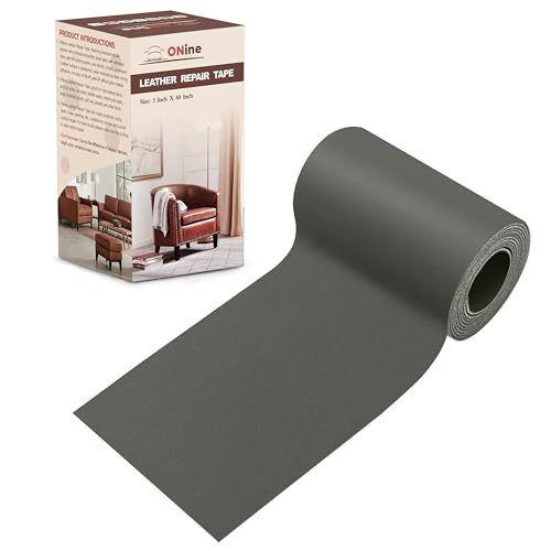ONine Leather Repair Patch，Leather Repair Tape, 3 x 60 inches Leather Repair Patch for Furniture,Vinyl Repair Kit，Leather Couch Patch，for Sofas, Furniture, Car Seats, Office Chairs(Gray) - color: Gray, size: 3 x 60 inches