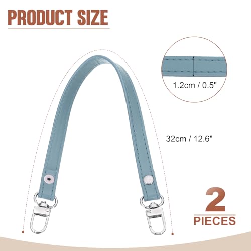PATIKIL Leather Purse Handle Strap, 2 Pcs 13 Inch Leather Purse Strap Replacement DIY Women Clutch Bag Handbag Top Handle Strap Repair Accessories, Blue - color: Blue, size: 13 Inch