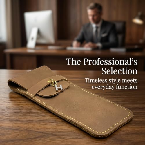 Personalized Initial PU Suede Pen Pouch - Office and Professional Storage Accessory, Ideal Gift for Coworkers (H) - color: H
