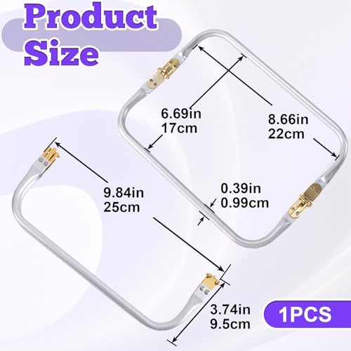 Lekgavd 9.8" Metal Purse Frame, Rectangle Clasp Bag Handle, 1 Set, Silver - color: Silver, 1pcs,9.8"