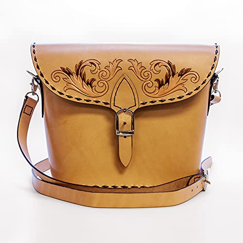 Realeather Cowhide Veg Tan Double Shoulder Leather Sheet for Crafting, 4-6 oz - size: 4-6 oz, style: Veg-Tan Double Shoulder