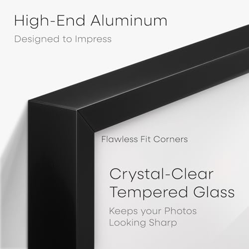 Homeforia 4x9 Black Business License Frame, High-End Metal, Glass | High End Aluminum, Tempered Glass, 4x9 Edge-to-Edge Display 9x4, Wall Kit, Set Of 1 - color: Carbon Black, size: 4x9 | License