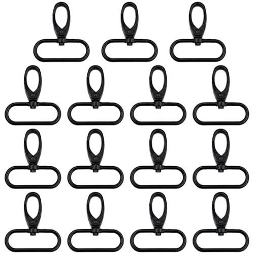 15Pcs 1.5 Inch Metal Lobster Clasps Claw Push Gate Black Swivel Snap Hooks