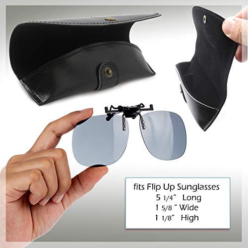 MyEyeglassCase Men Small Glasses case - Eyeglasses Hard Shell Holder Pouch & Cloth-Reading Slim & Narrow Case Heavy Duty - color: Z Brown Leatherette