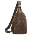 Kattee Sling Bag for Women, Genuine Suede Leather Crossbody Bags | Top grain pebbled cowhide leather fanny pack crossbody purse. Small chest bag with RFID blocking for travel. - color: Suede Chocolate