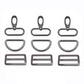 Goyunwell Bag Hardware 1-1/2 inch Swivel Snap Hooks D Ring Tri-Glides Slide | 5 Set Metal Buckles Gunmetal for Purses Handbag Backpack Crossbody Bag Dog Collars Webbing Keychain Lanyard Strap 1.5 inch - color: Gunmetal, size: 1-1/2 inch