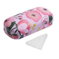PERFECTSIGHT Sunglasses Case, Large Hard Shell Glasses Case, Cute PU Leather Protective Eyeglasses Case for Women Men - color: Pink Flower