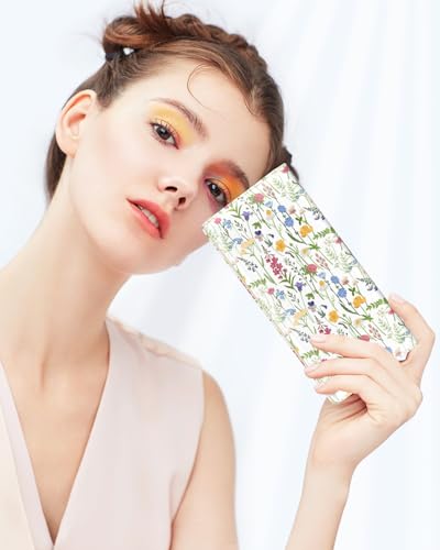 Nipichsha Womens Wallet, RFID Slim Wallets for Women, Thin Ladies Credit Card Holder Purse, Cute Leather Bifold Clutch Billfold with 11 Card Slots & ID Window, Colorful Flowers - color: Colorful Flowers