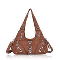 Angelkiss Hobo Purses and handbags for Women Satchel Handbag Women Purses Large Daily Shoulder Bags - color: Brown