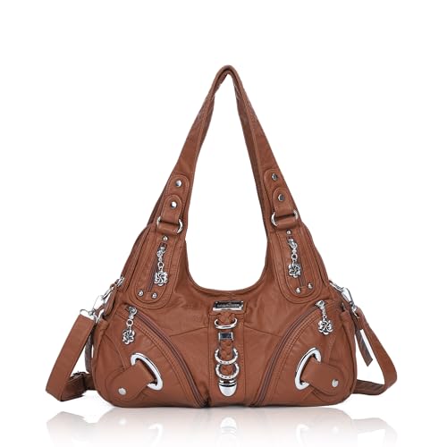Angelkiss Hobo Purses and handbags for Women Satchel Handbag Women Purses Large Daily Shoulder Bags - color: Brown