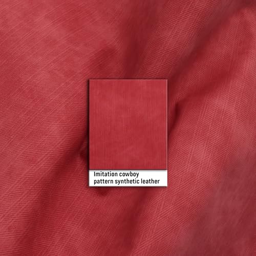 David accessories Smooth Imitation Faux Leather Sheet 1 Pc 11" x 55" (30x140cm) Printed Faux Leather Fabric Sheet for DIY Bows Earrings Making Crafts (Imitation Denim-Red) - color: Imitation Denim-red