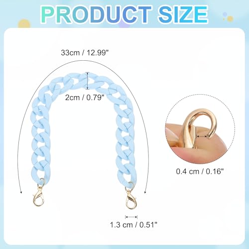 PATIKIL 15" Acrylic Purse Chain Acrylic Chain Linking Rings Light Blue - color: Matte Light Blue